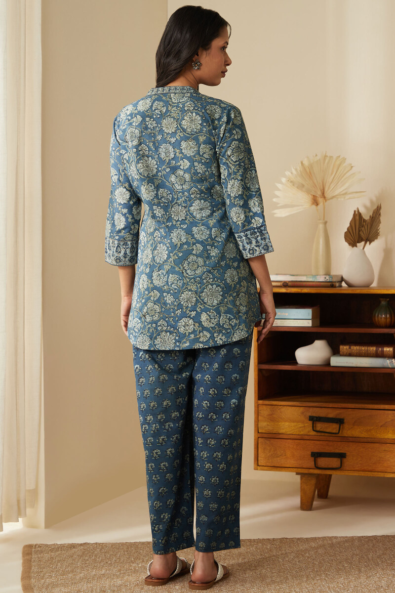 Akola Hand Block-Printed Cotton Loungewear Set