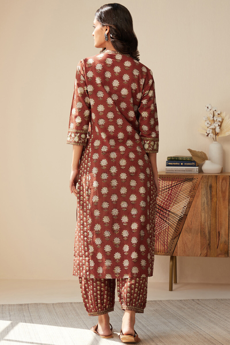 Bagru Hand Block-Printed Straight Cotton Kurta