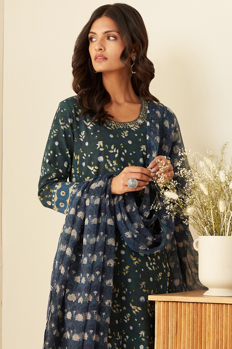 Bagru Hand Block-Printed Straight Cotton Kurta