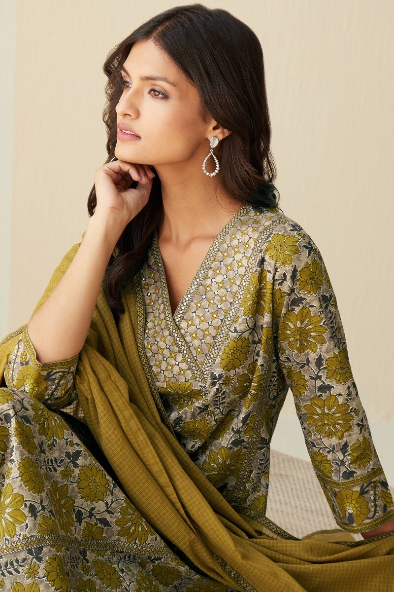 Bagru Hand Printed Straight Cotton Kurta
