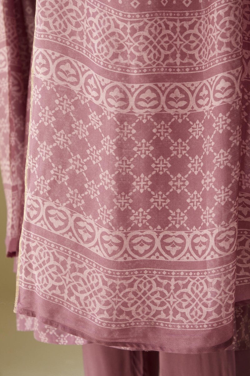 Purple Printed Modal Dupatta