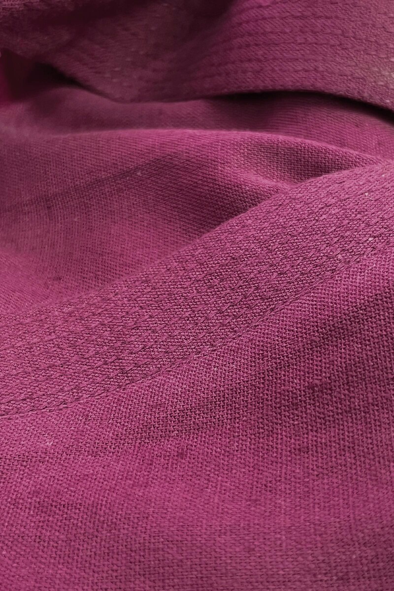 Magenta Pink Handcrafted Straight Cotton Flax Kurta