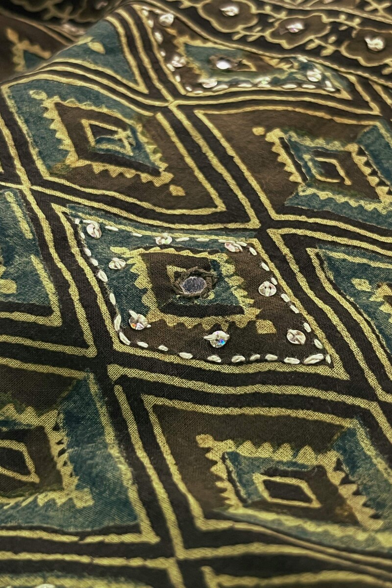 Ajrak Hand Block-Printed A-Line Cotton Kurta