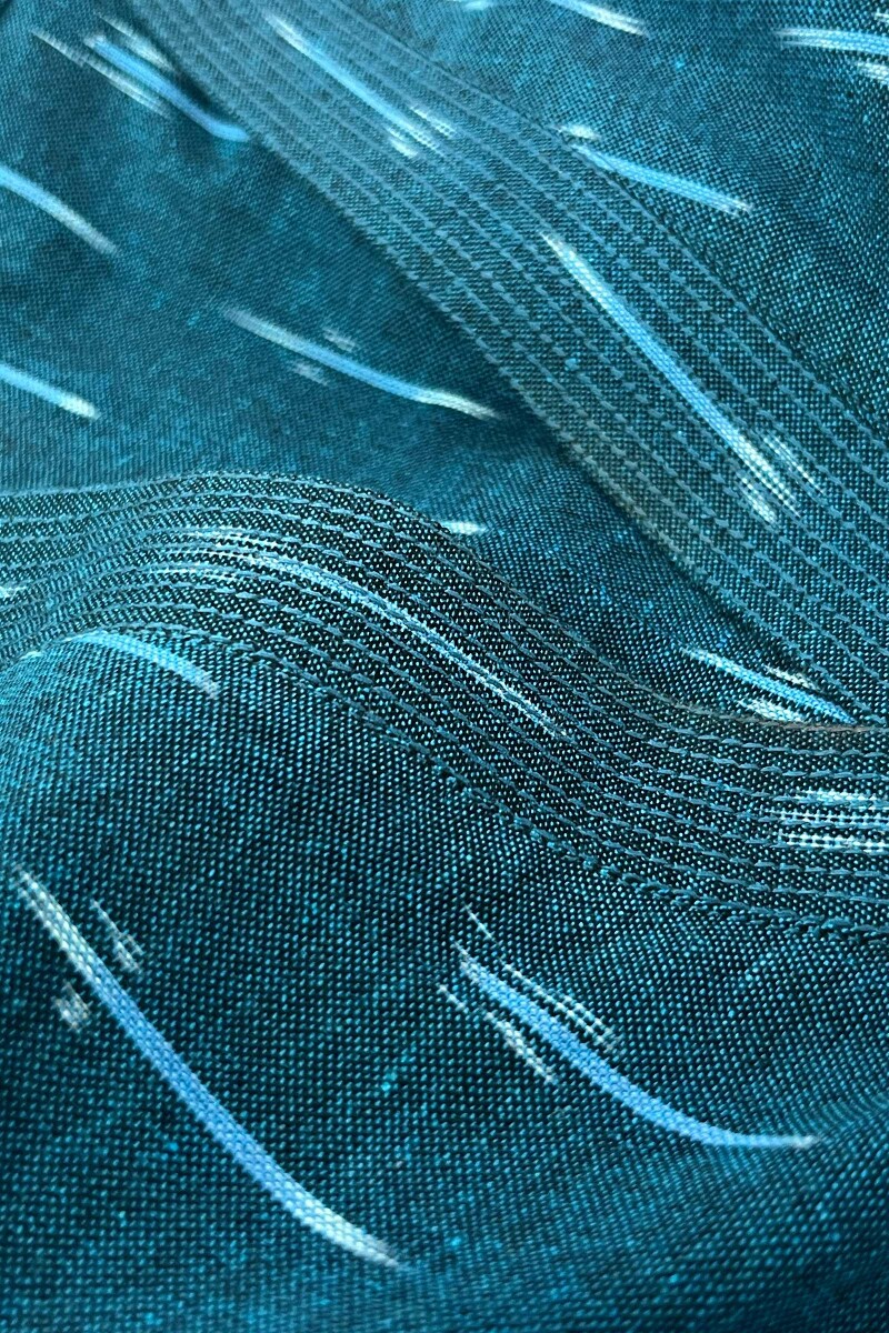 Blue Handcrafted Straight Cotton Polyester Kurta