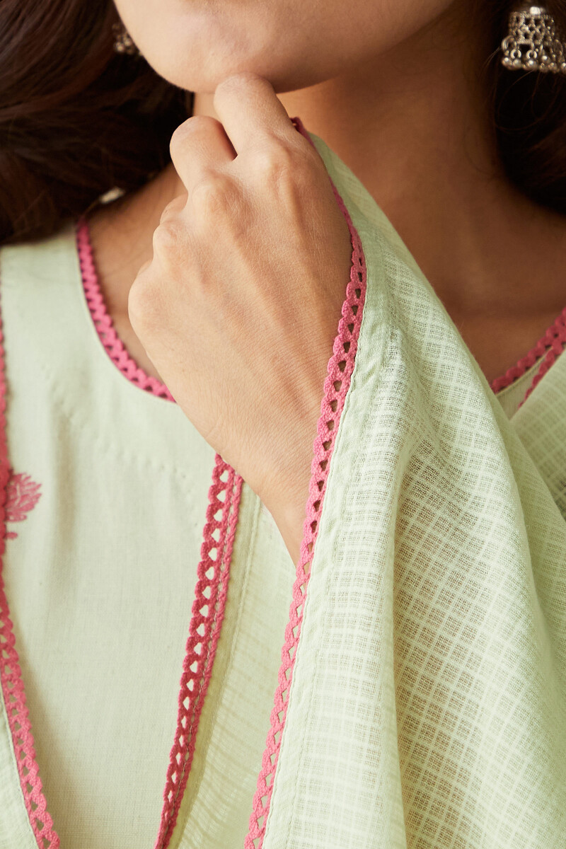Green Handcrafted Kota Dupatta