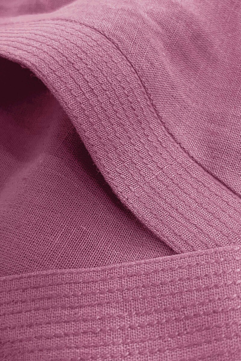 Purple Handcrafted Straight Cotton Flax Kurta