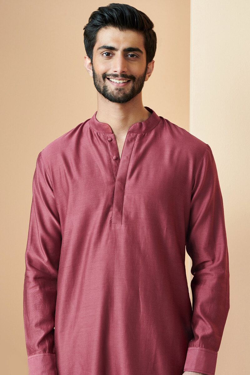 Maroon Handcrafted Chanderi Kurta