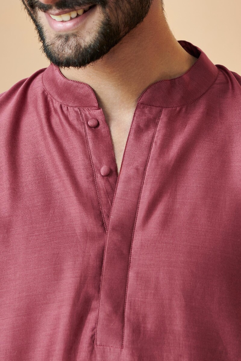 Maroon Handcrafted Chanderi Kurta