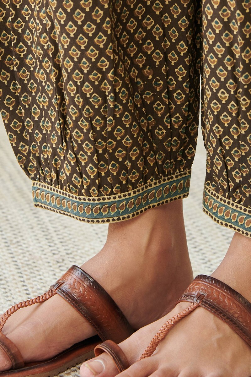 Ajrak Hand Block Printed Cotton Izhaar Pants