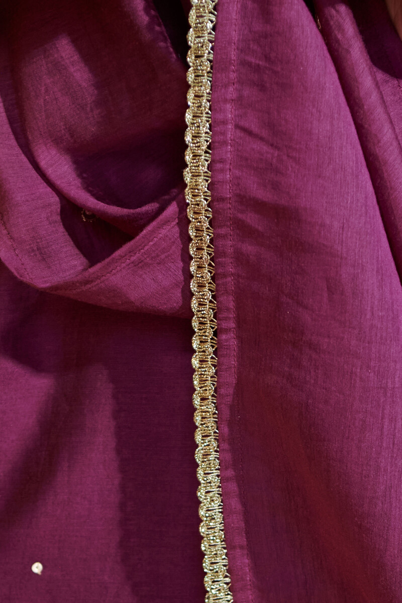 Purple Handcrafted Chanderi Dupatta