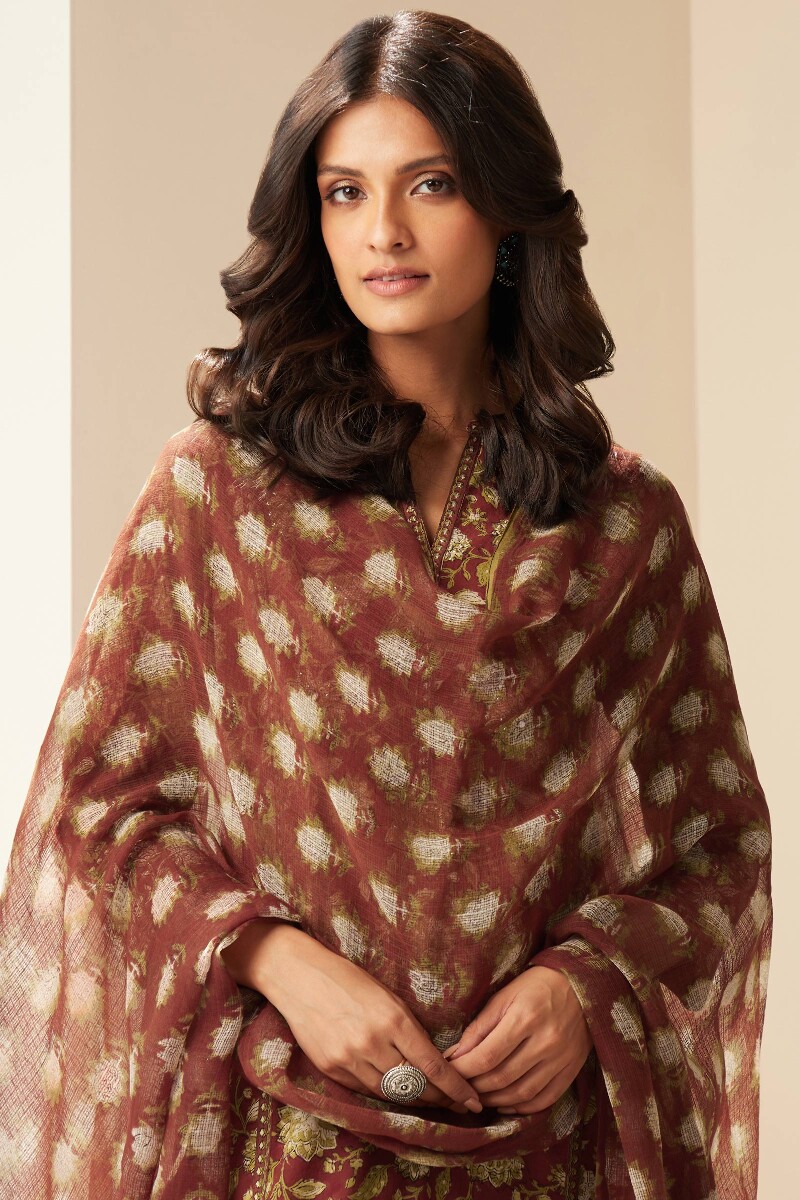 Bagru Hand Block-Printed Kota Dupatta