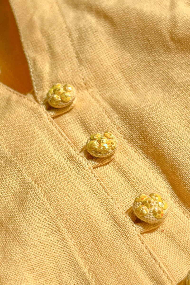 Yellow Handcrafted Straight Handloom Kurta