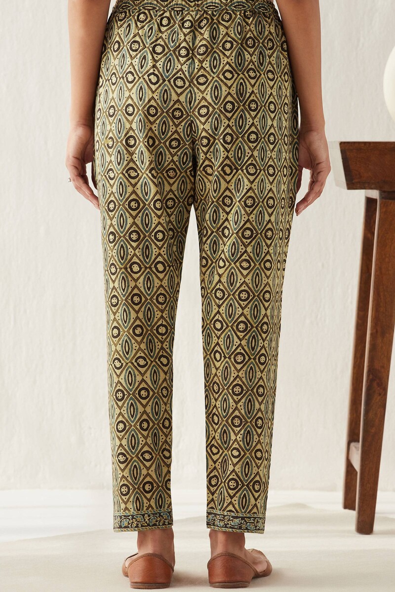 Ajrak Hand Block Printed Cotton Narrow Pants