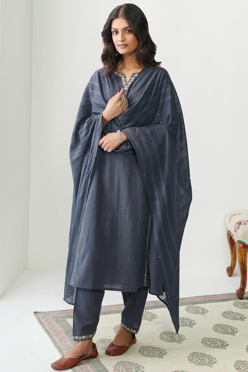 Indigo Handcrafted Cotton Dupatta