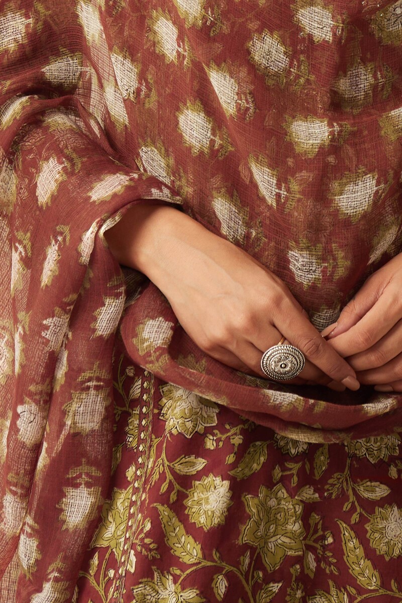Bagru Hand Block-Printed Kota Dupatta