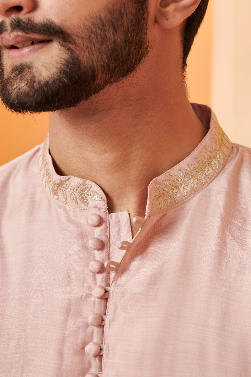 Pink Handcrafted Modal Kurta
