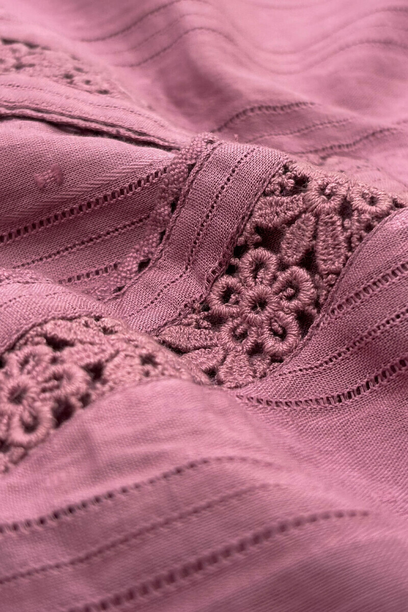 Mauve Handcrafted Straight Ram Buta Kurta