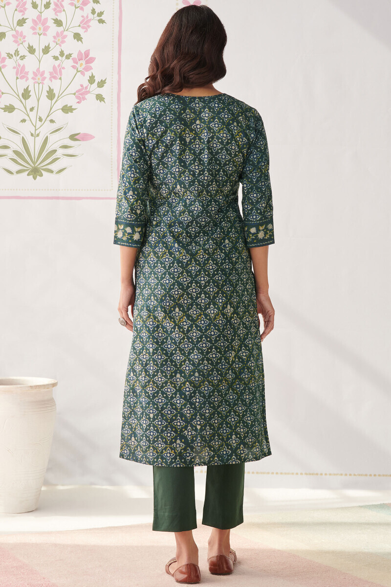 Bagru Hand Block-Printed Straight Cotton Kurta