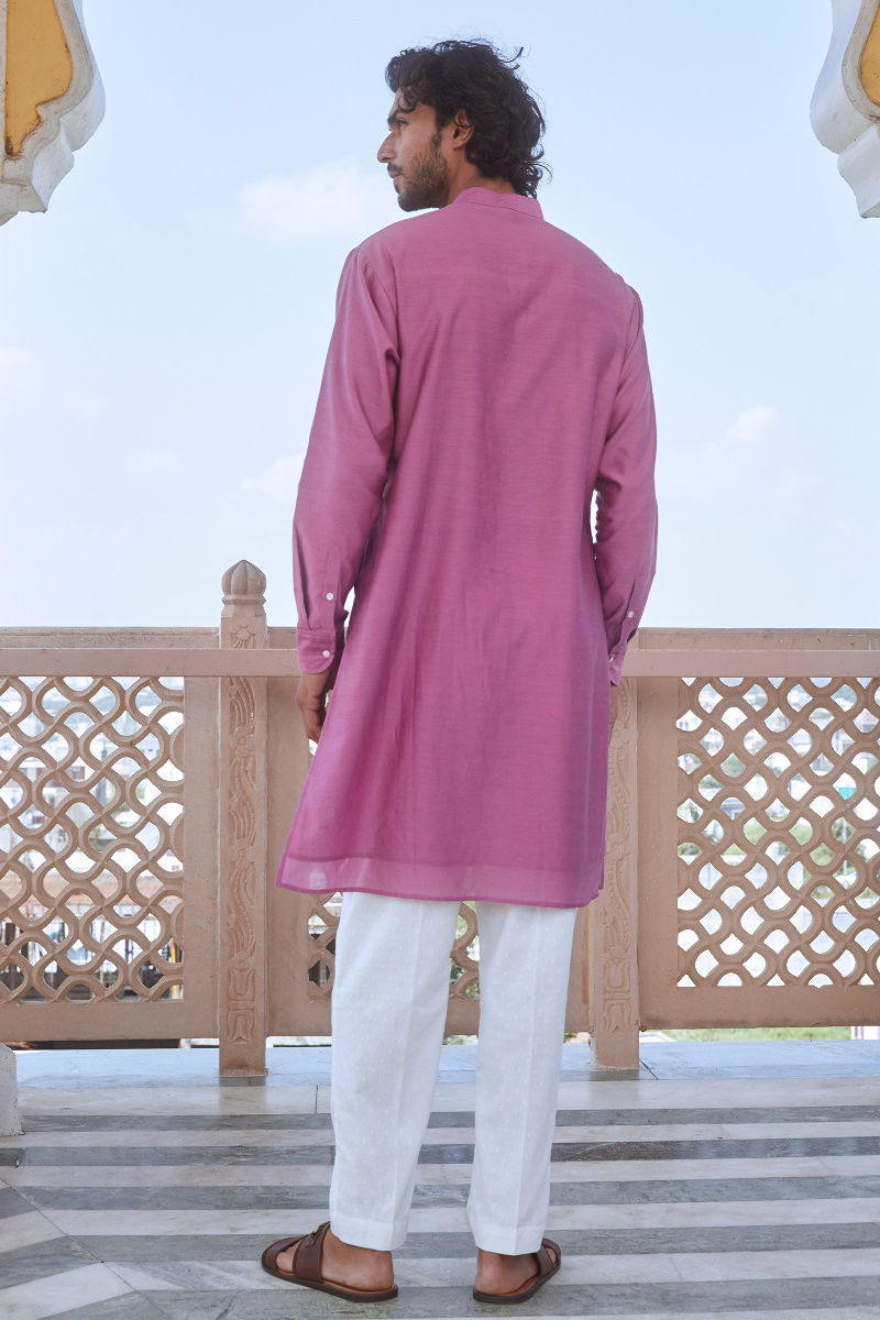 Purple Handcrafted Chanderi Kurta