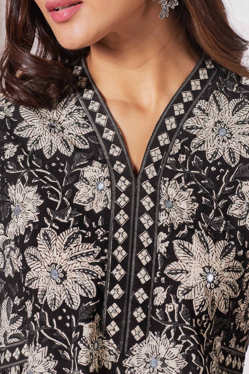 Bagru Block Printed A-Line Cotton Kurta