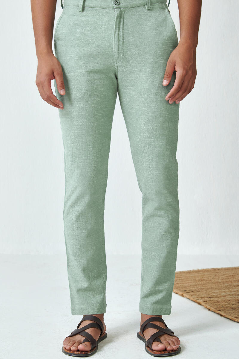 Green Handcrafted Cotton Pants