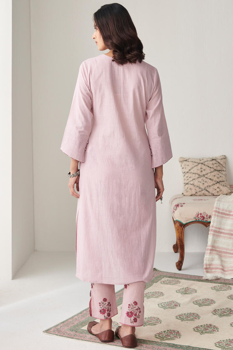 Purple Handcrafted A-Line Cotton Kurta