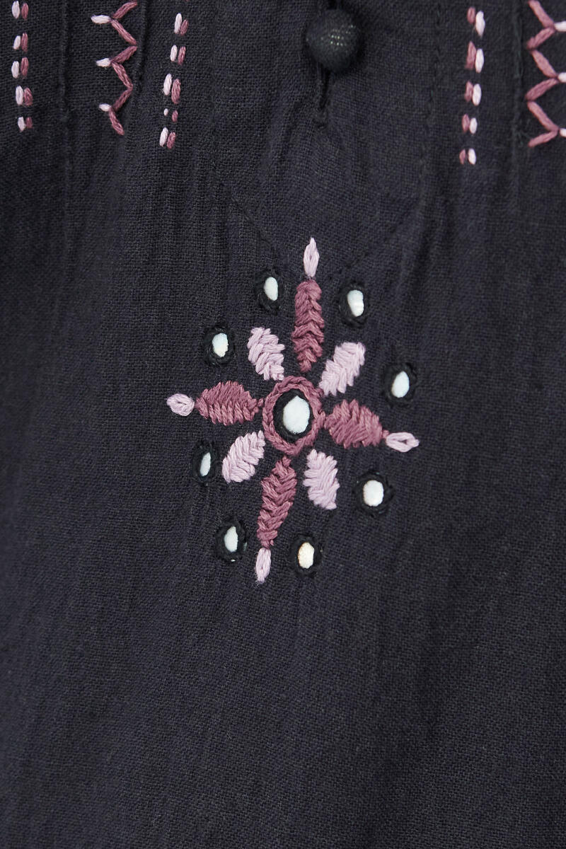 Black Handcrafted Straight Handloom Kurta