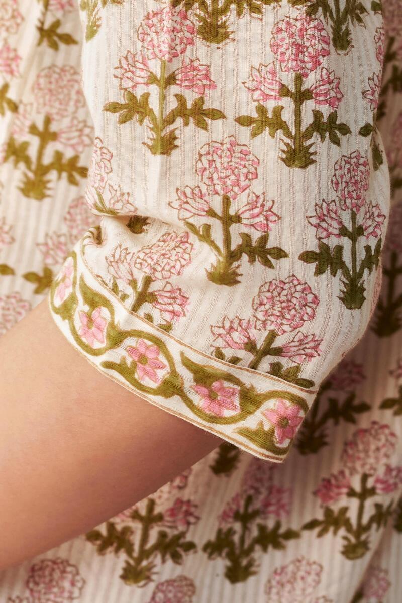 Off-White Hand Block Printed Cotton Top