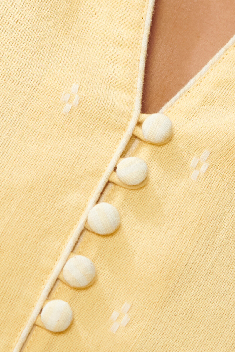 Yellow Handcrafted Straight Handloom Kurta