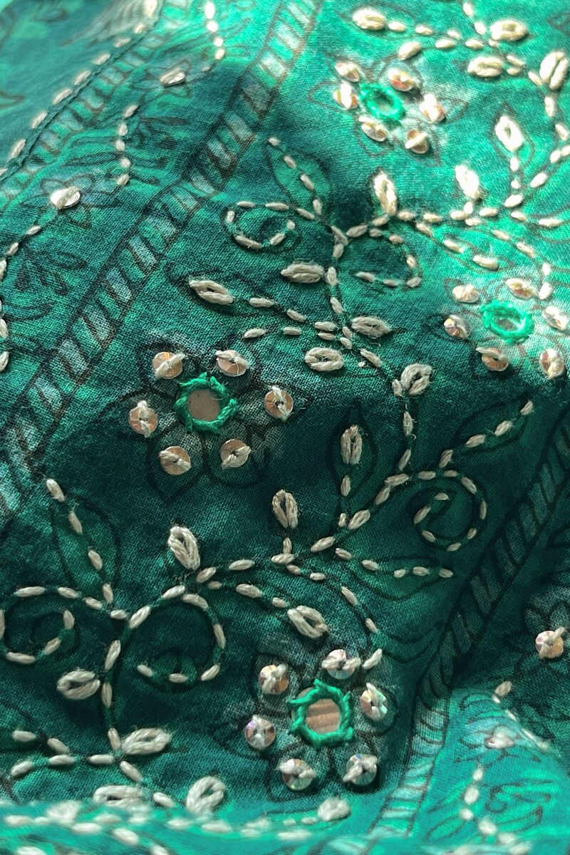 Blue Hand Block Printed Straight Cotton Kurta