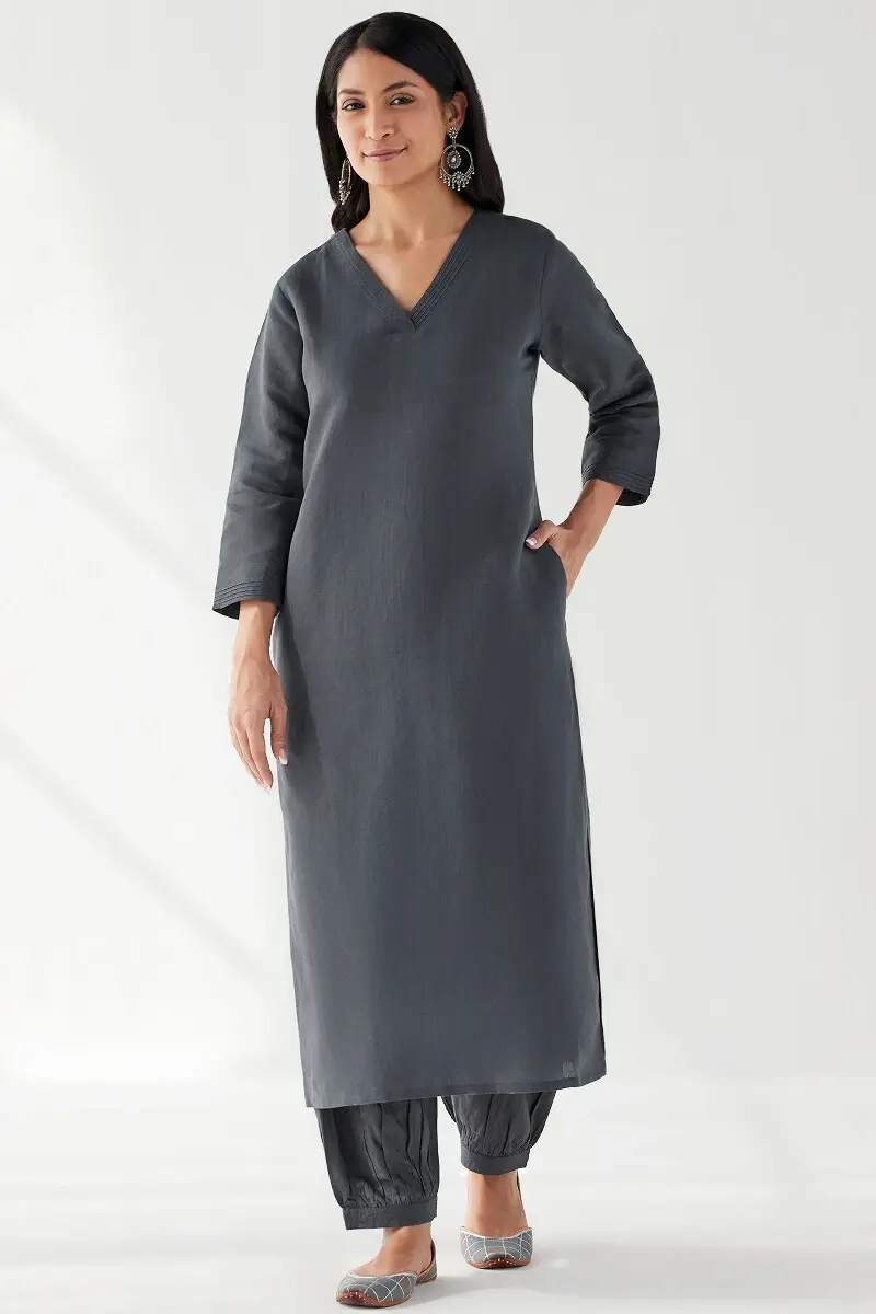 Sage Blue Handcrafted Viscose Izhaar Pants