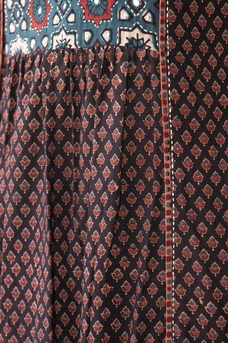 Ajrak Hand Block Printed A-Line Cotton Kurta