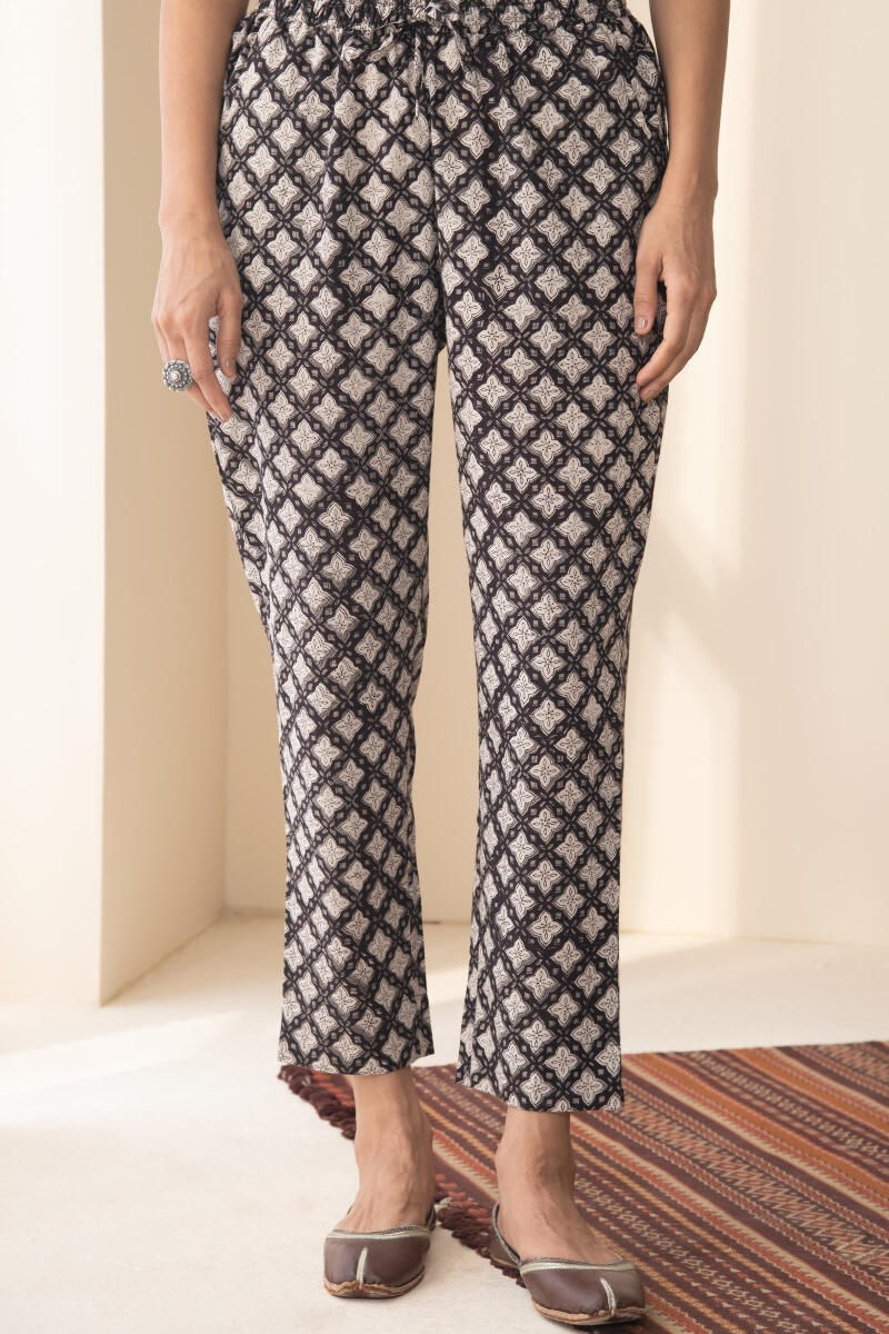 Bagru Hand Block Printed Cotton Narrow Pants