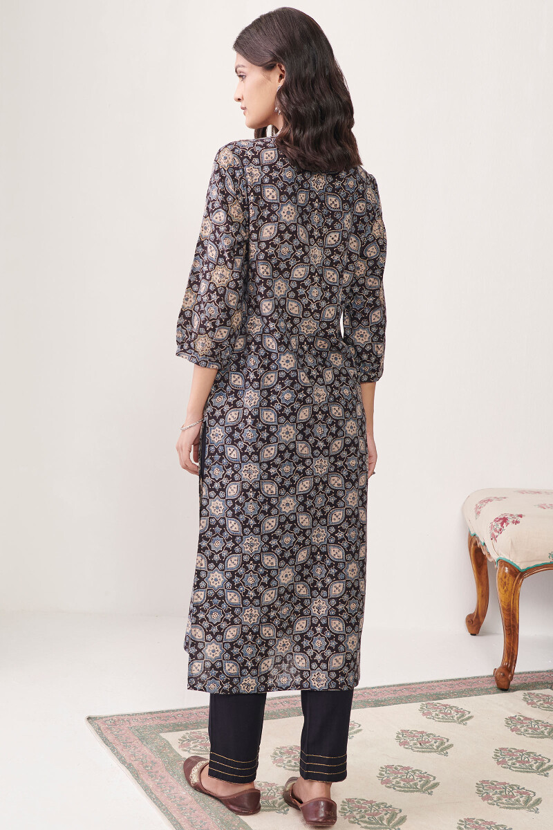 Ajrak Hand Block Printed Straight Cotton Kurta