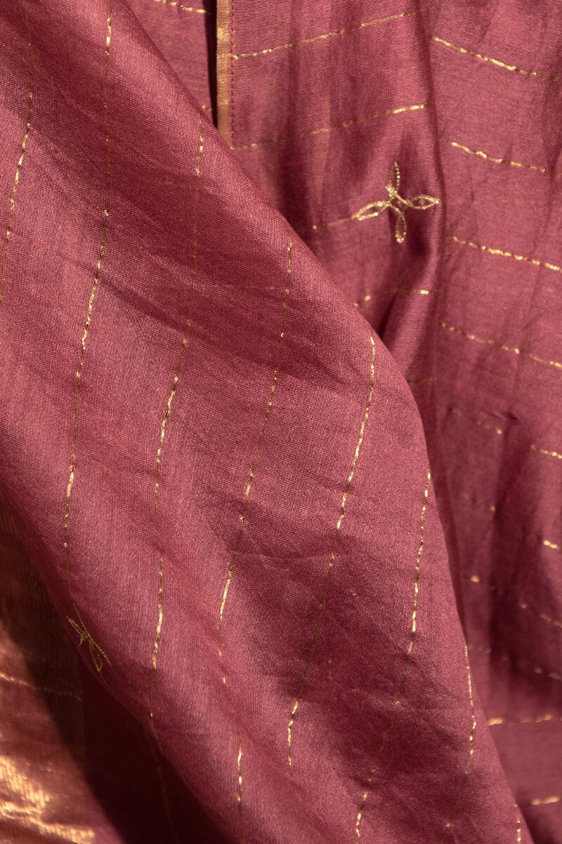 Maroon Handcrafted Chanderi Dupatta