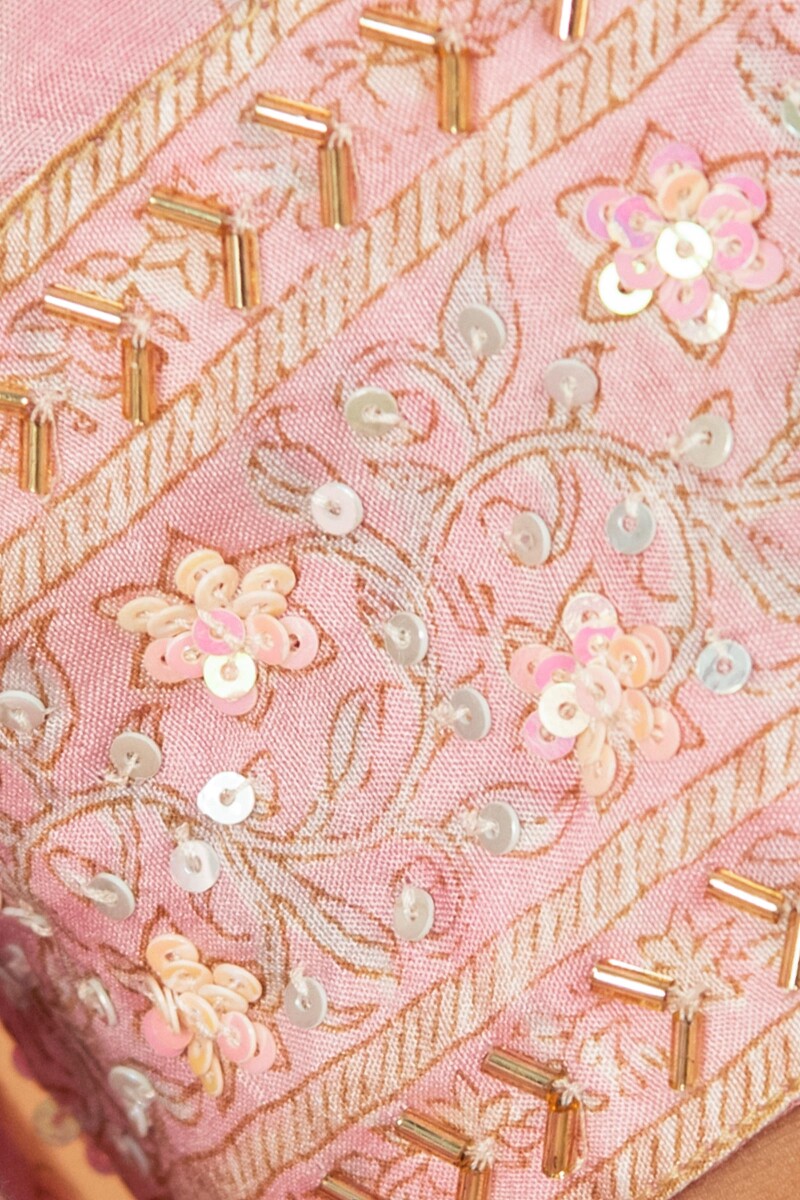 Pink Hand Block Printed Straight Modal Kurta