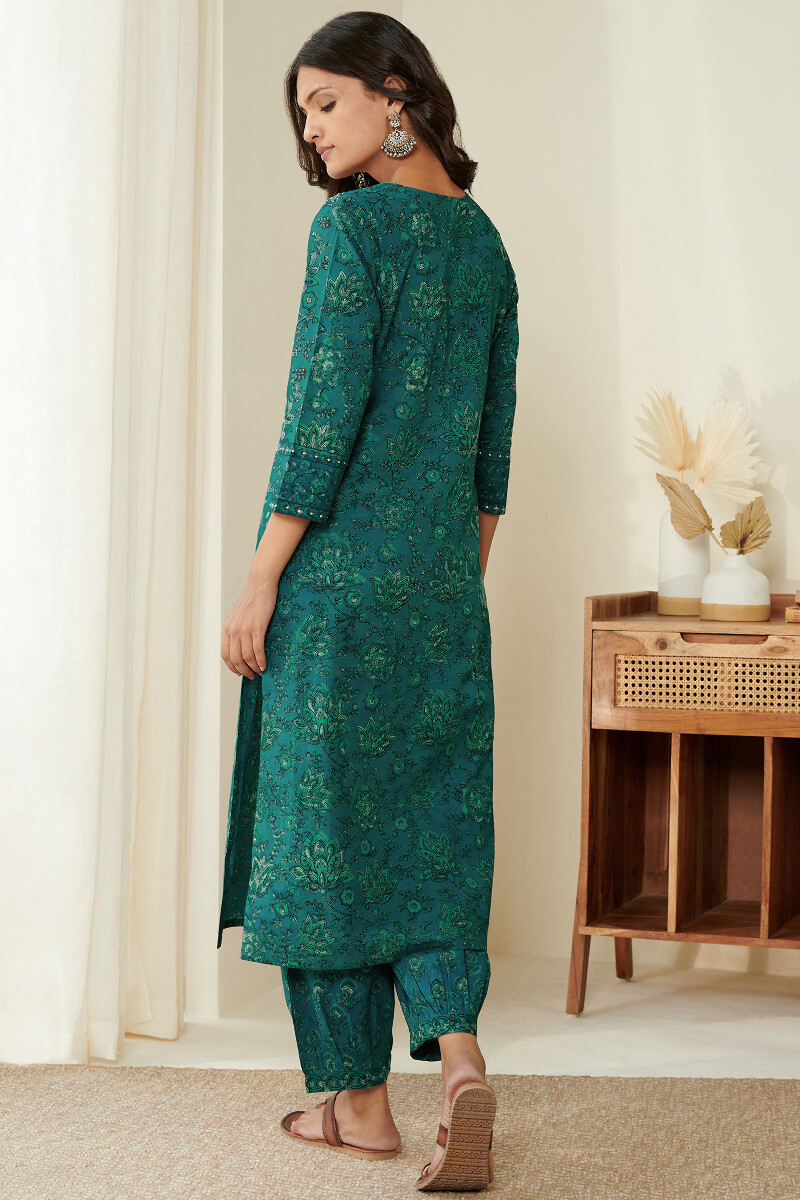 Akola Hand Block Printed Straight Cotton Kurta