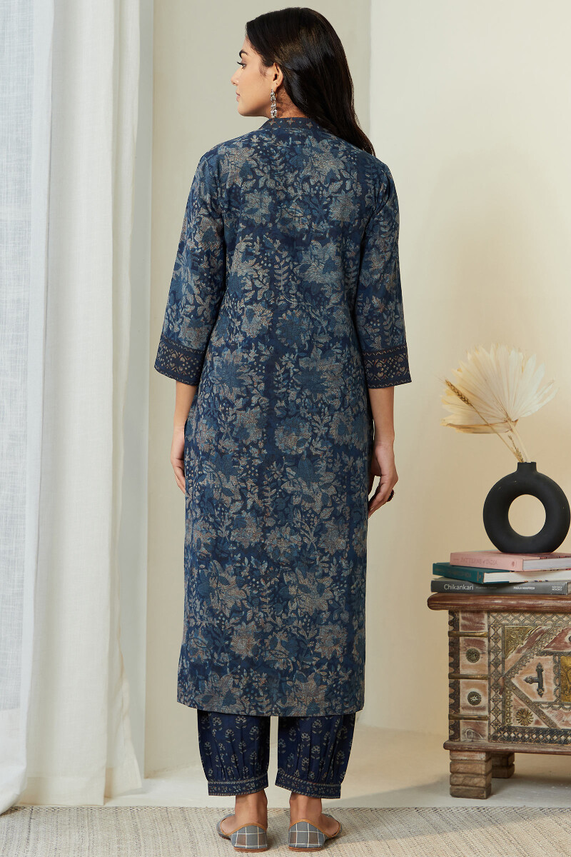 Akola Hand Block Printed Straight Cotton Kurta