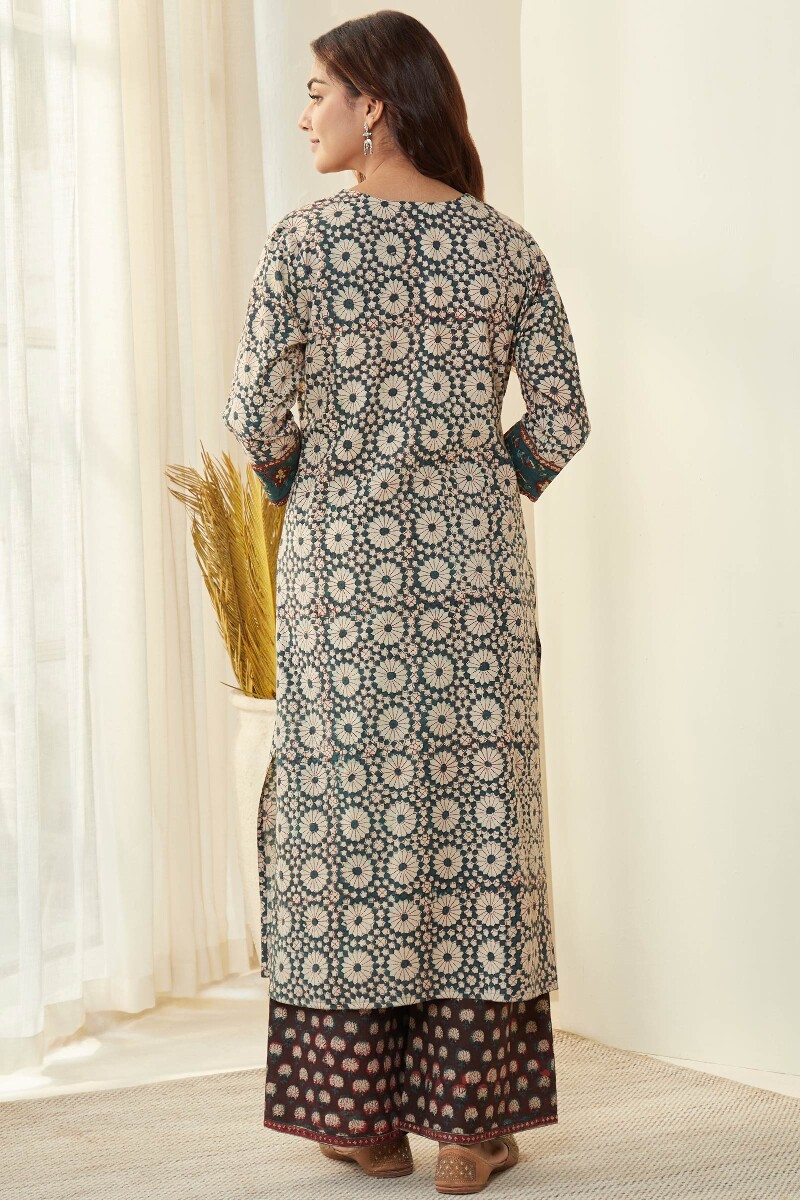 Bagru Hand Block-Printed Straight Cotton Kurta