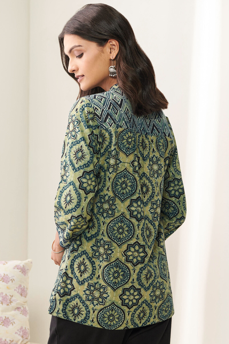 Ajrak Hand Block Printed Cotton Top