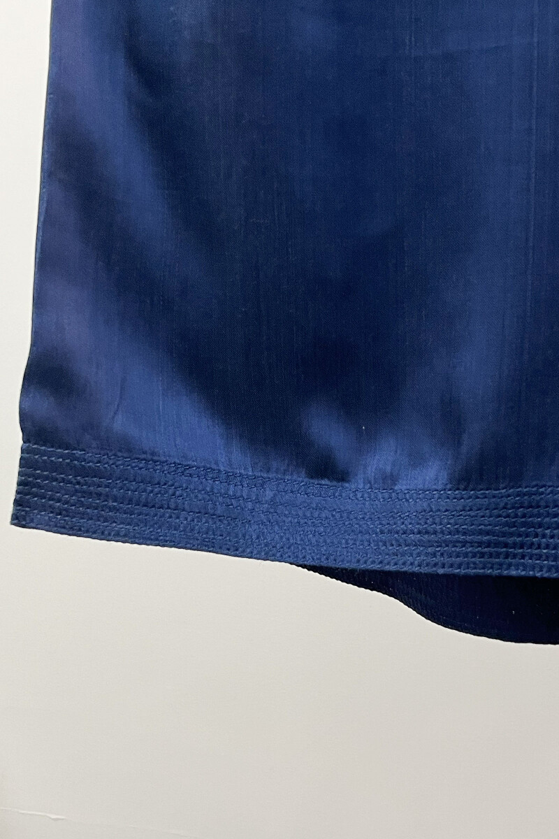 FG Specials: 1 of 1- Blue Handcrafted Velvet Kurta & Modal Pants - Size XS