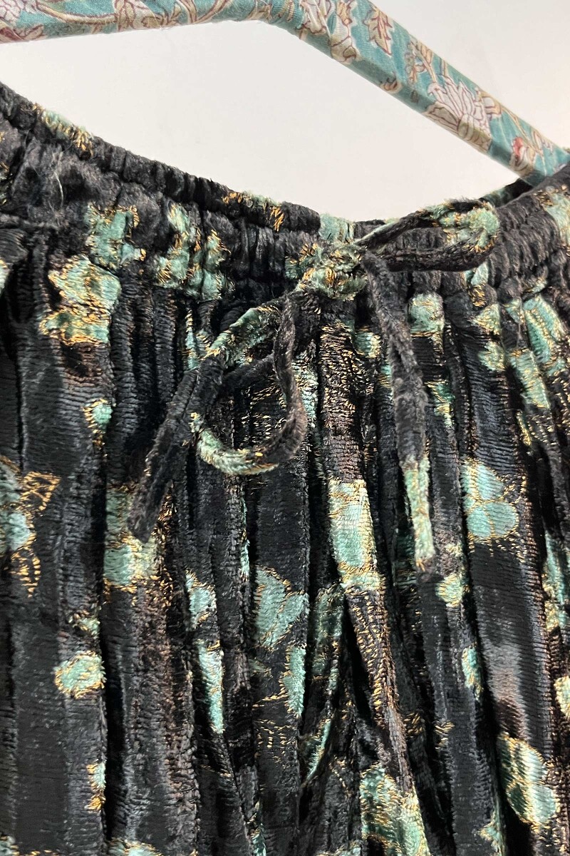 FG Specials: 1 of 1- Black Handcrafted Velvet Kurta & Pants - Size XS