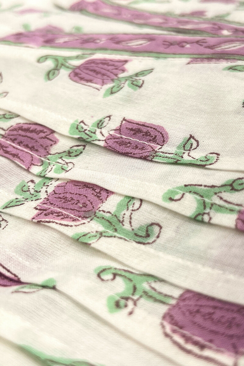 White Hand Block-Printed Straight Cotton Kurta