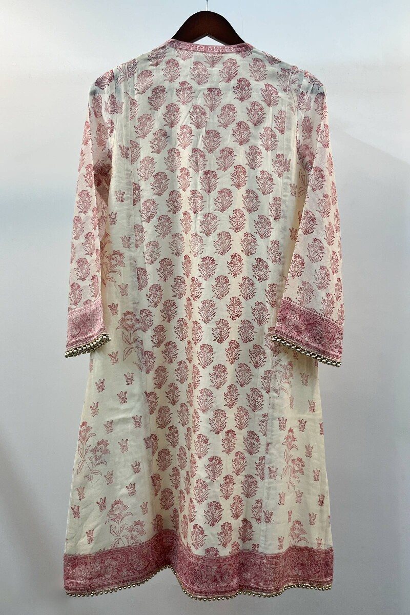 FG Specials: 1 Of 1- Cream Handcrafted Chanderi Kurta
