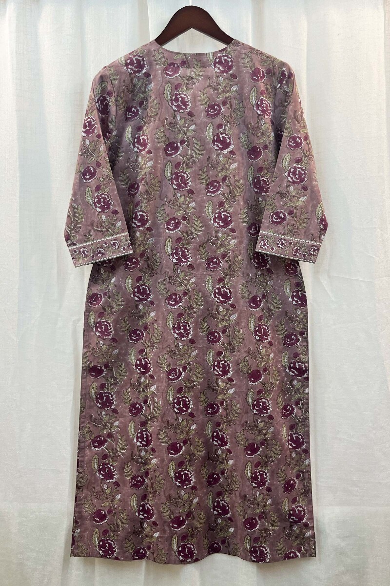 FG Specials: 1 Of 1 - Brown Hand Block-Printed Cotton Kurta and Pants