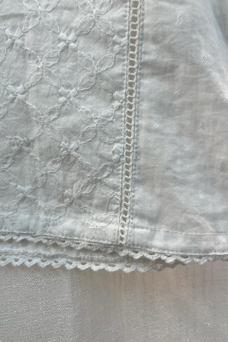 FG Specials: 1 of 1- White Handcrafted Cotton Top