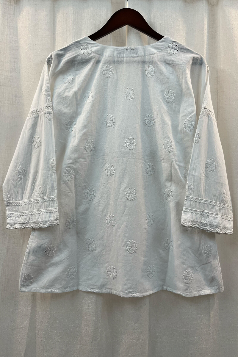 FG Specials: 1 of 1- White Handcrafted Cotton Top