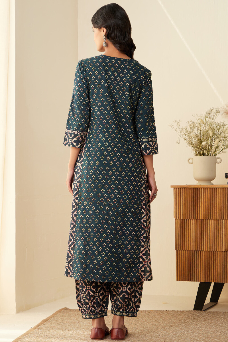 Bagru Hand Block-Printed Straight Cotton Kurta