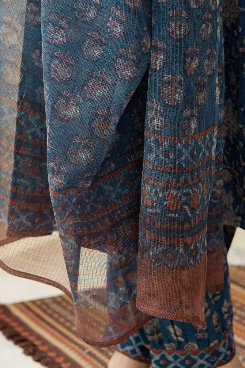 Akola Hand Block-Printed Kota Dupatta