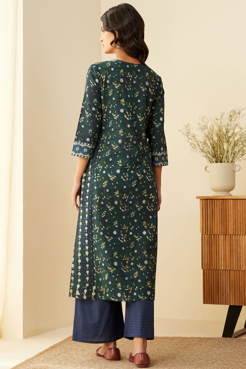 Bagru Hand Block-Printed Straight Cotton Kurta